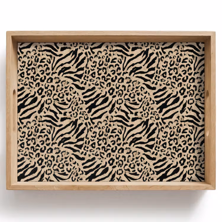 Tray - Giraffe - Zebra - Motif - Brown — 1