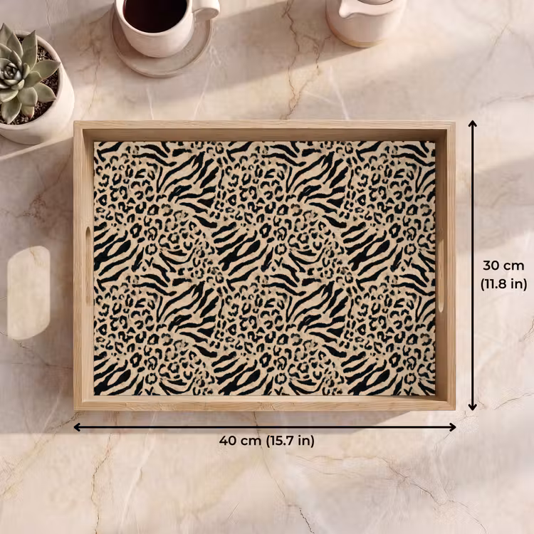 Tray - Giraffe - Zebra - Motif - Brown — 7