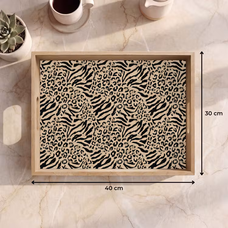 Tray - Giraffe - Zebra - Motif - Brown — 8