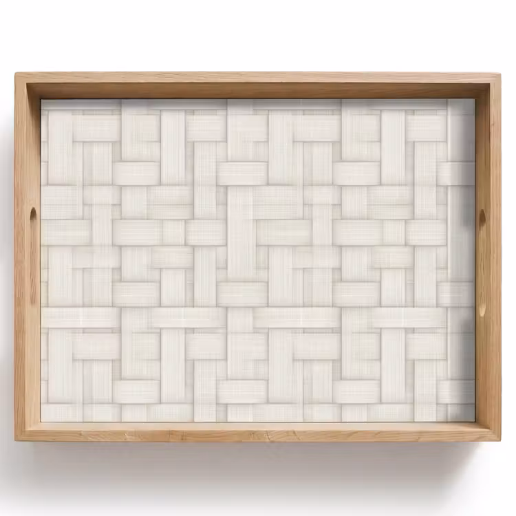 Tray - Wicker - Stripes - Beige — 1