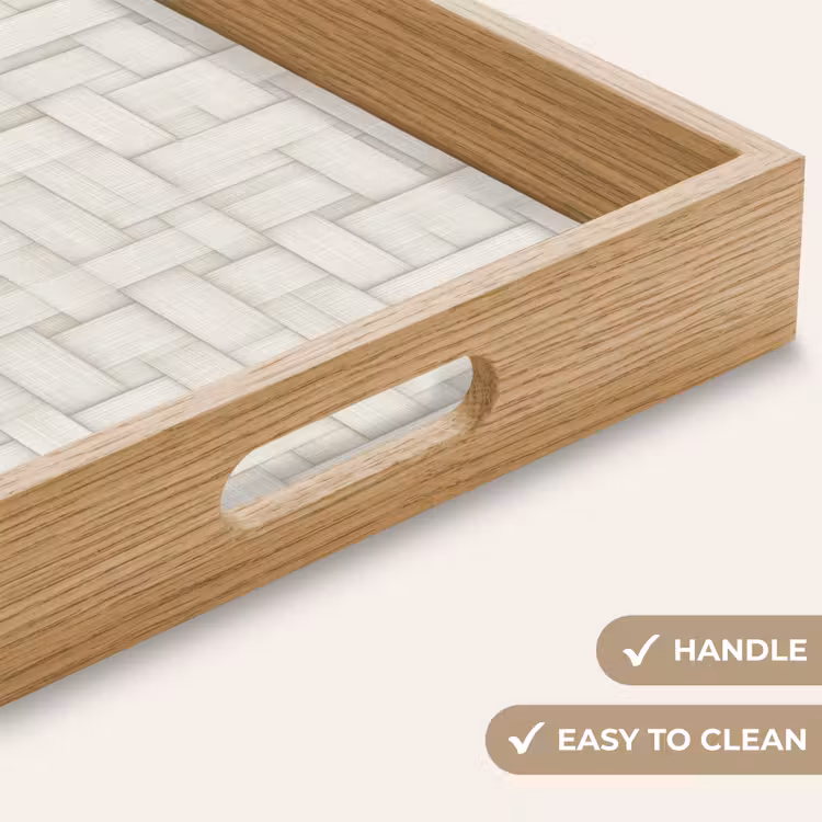 Tray - Wicker - Stripes - Beige — 9