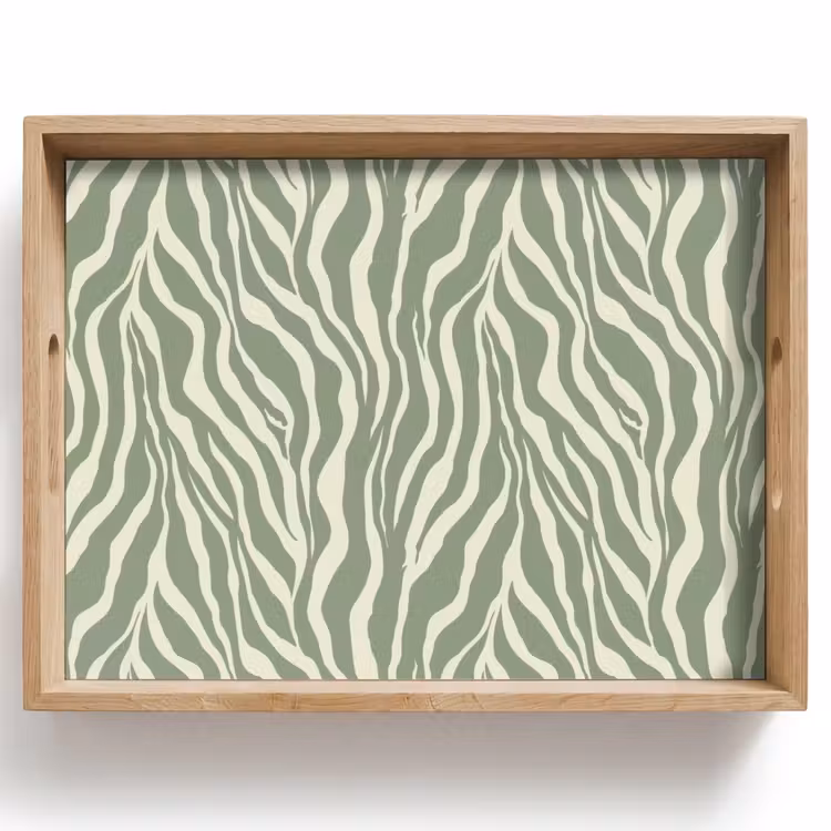 Tray - Zebra - Motif - Green — 1