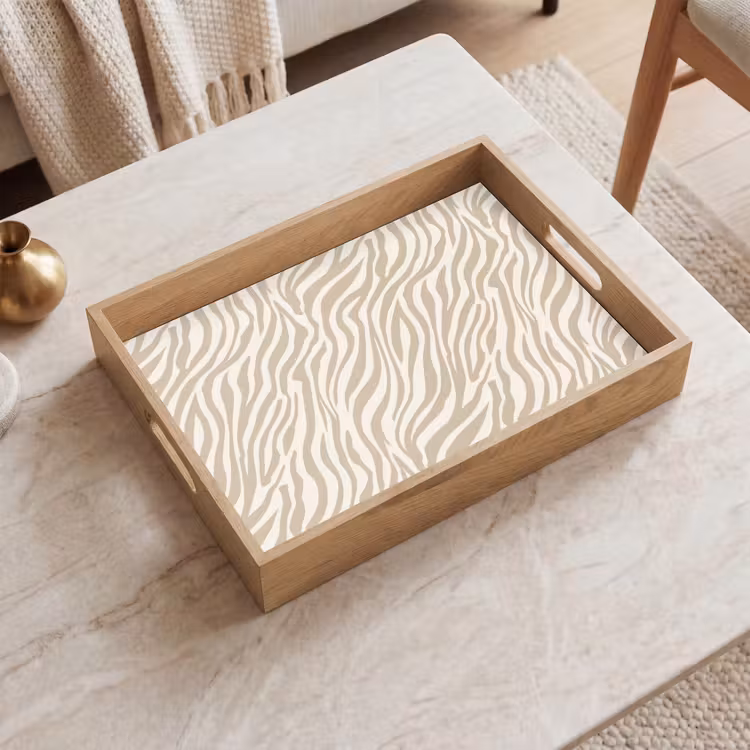 Tray - Zebra - Pattern - Beige — 2
