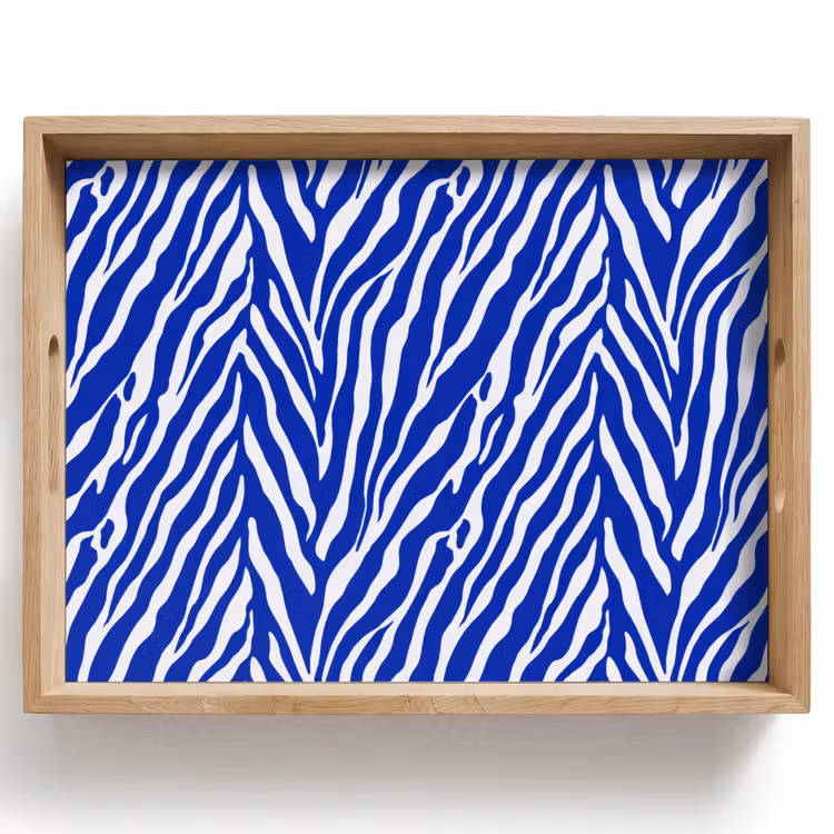 Tray - Zebra - Pattern - Cobalt - Blue — 1
