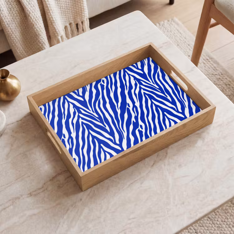 Tray - Zebra - Pattern - Cobalt - Blue — 2