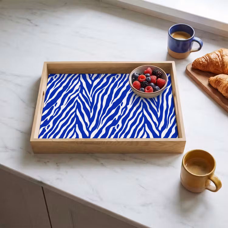 Tray - Zebra - Pattern - Cobalt - Blue — 3