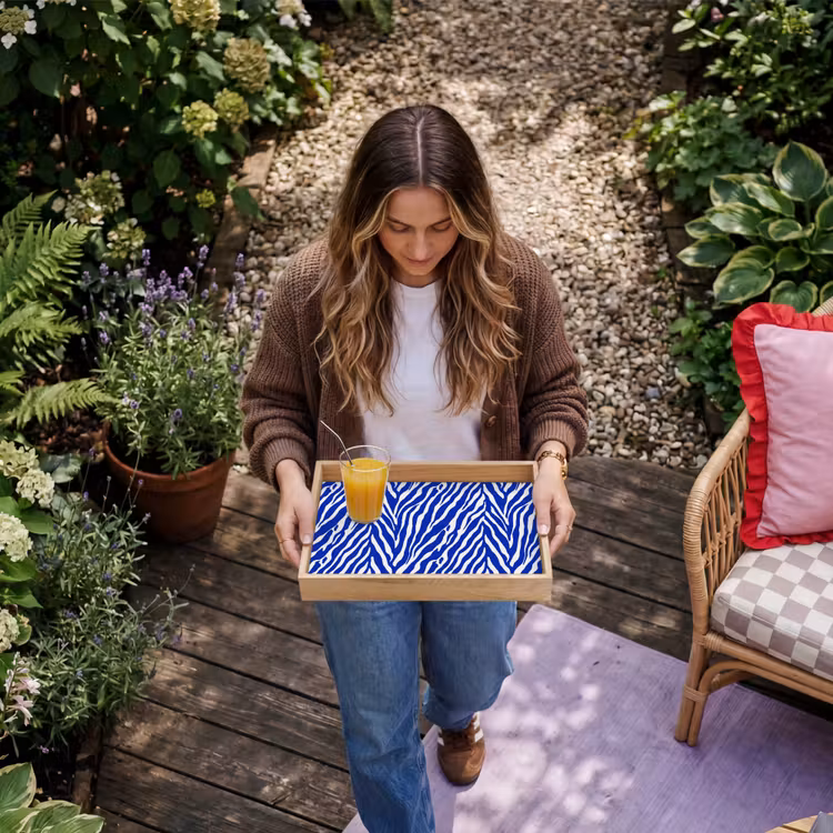 Tray - Zebra - Pattern - Cobalt - Blue — 6