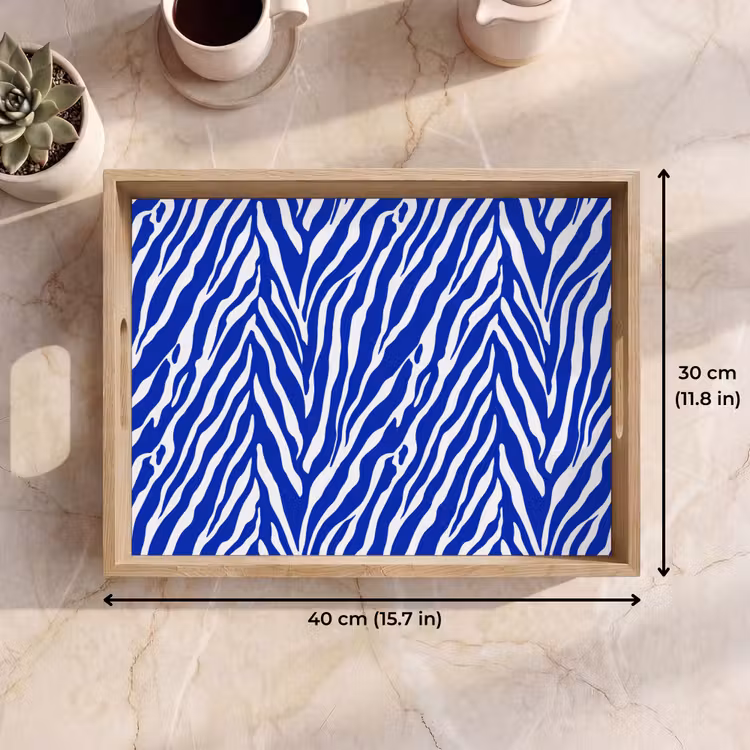 Tray - Zebra - Pattern - Cobalt - Blue — 7