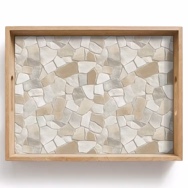 Tray - Mosaic - Stones - Beige — 1
