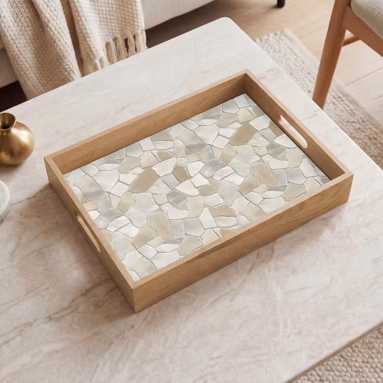 Tray - Mosaic - Stones - Beige — 2
