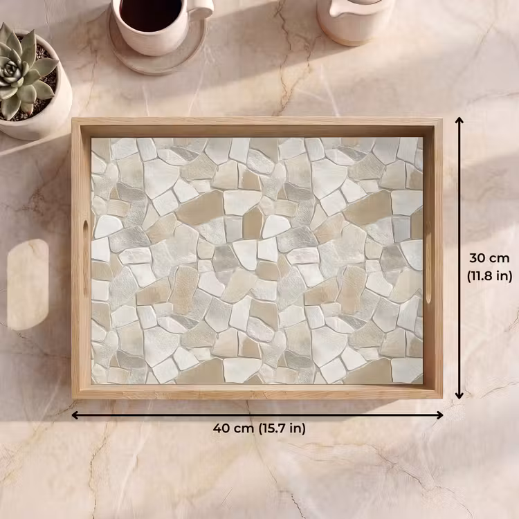 Tray - Mosaic - Stones - Beige — 7