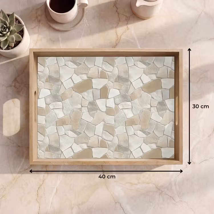 Tray - Mosaic - Stones - Beige — 8