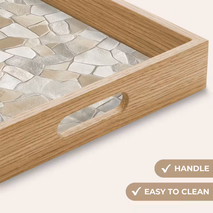 Tray - Mosaic - Stones - Beige — 9