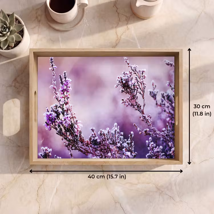 Tray - Lavender - Winter - Flowers - Purple — 7