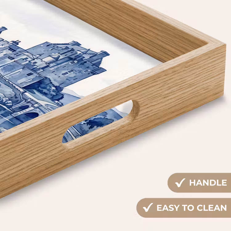 Tray - Scottish - Castle - Blue - Watercolor — 9
