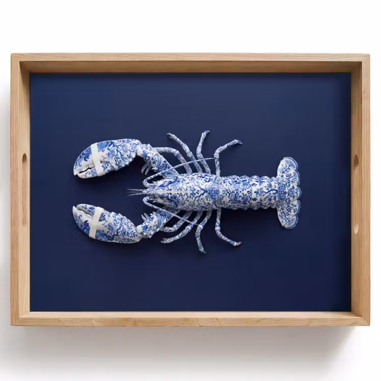 Tray - Lobster - Porcelain - Delft - Blue — 1