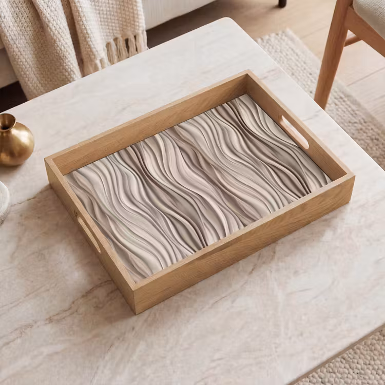 Tray - Waves - 3D - Cream — 2
