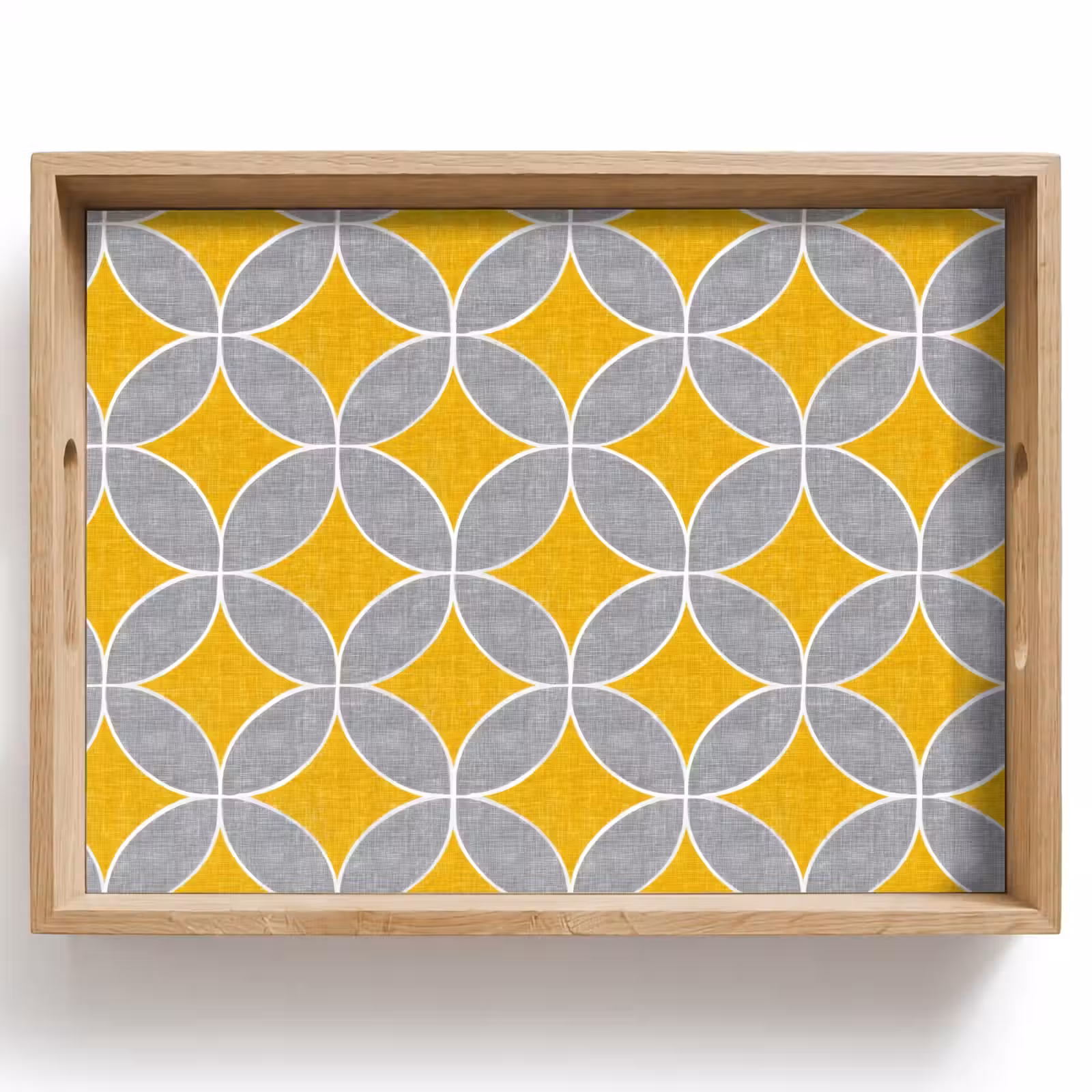 Tray - Geometric - Circles - Texture - Gray - Yellow — 1