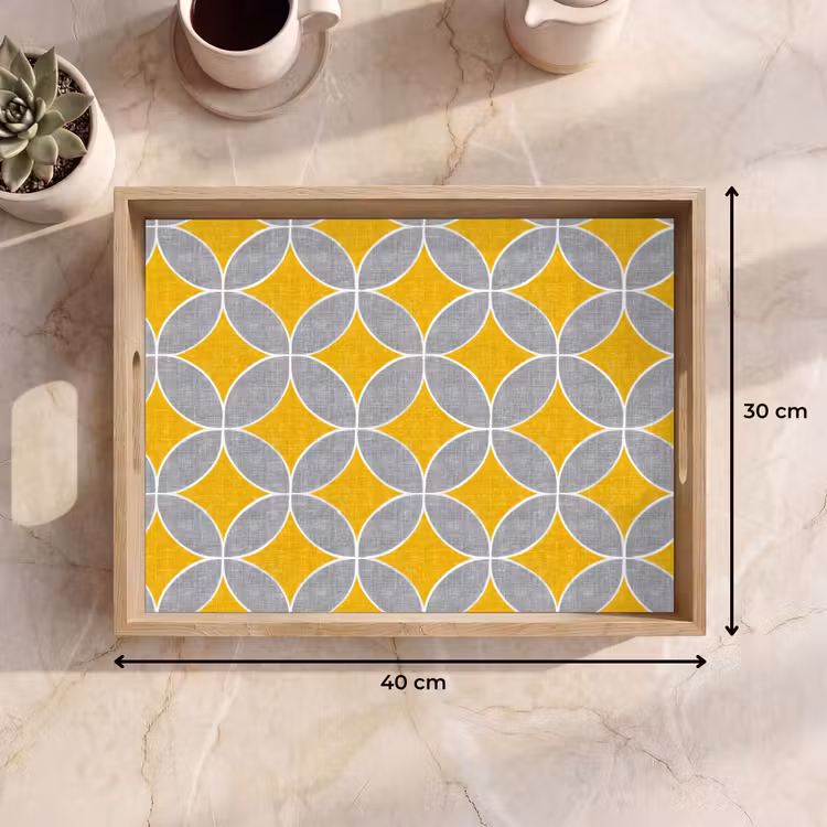 Tray - Geometric - Circles - Texture - Gray - Yellow — 8