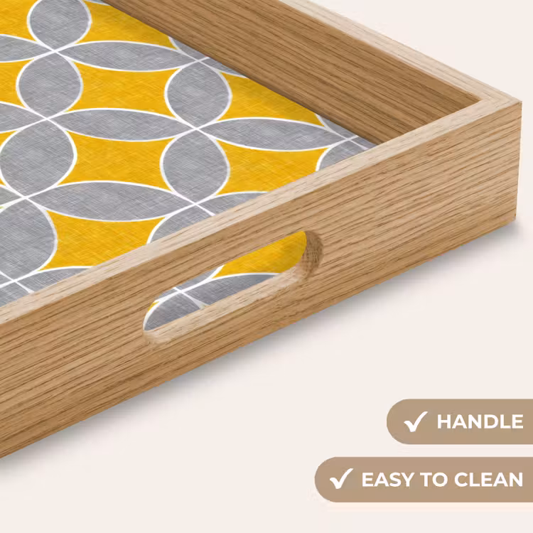 Tray - Geometric - Circles - Texture - Gray - Yellow — 9
