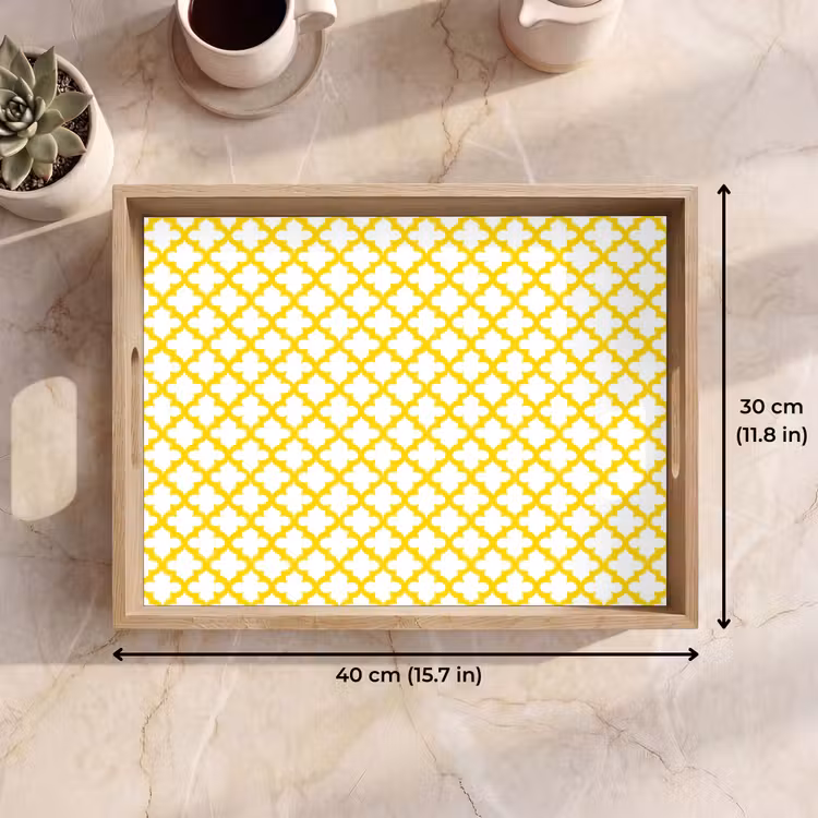 Tray - Pattern - Geometric - Classic - Yellow — 7