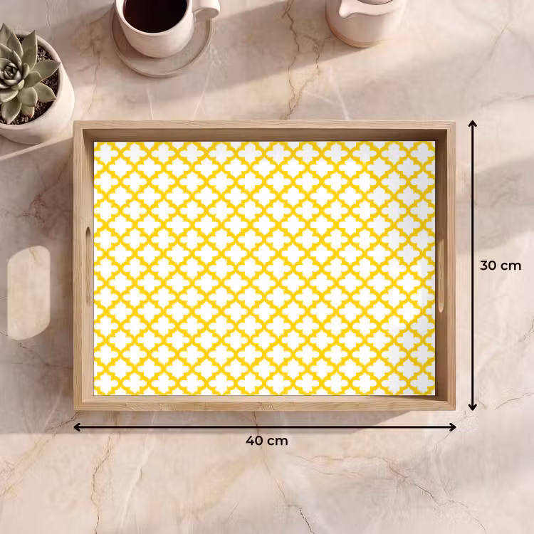 Tray - Pattern - Geometric - Classic - Yellow — 8