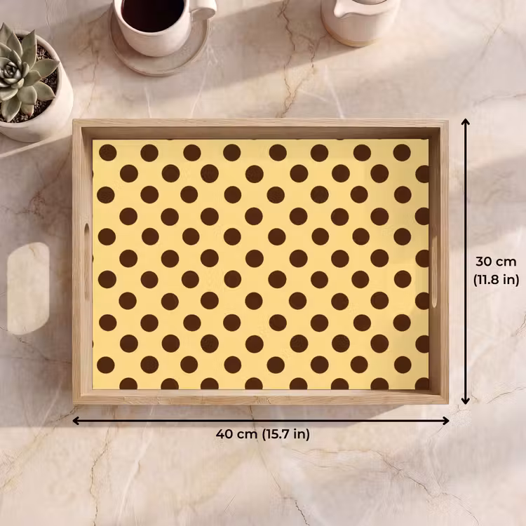 Tray - Polka Dot - Dots - Retro - Yellow - Brown — 7