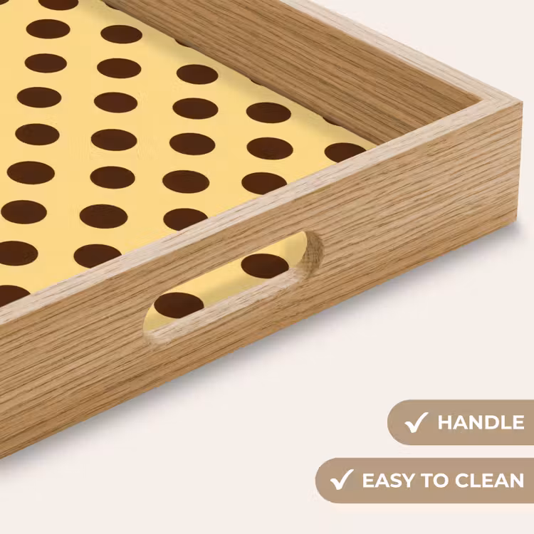 Tray - Polka Dot - Dots - Retro - Yellow - Brown — 9