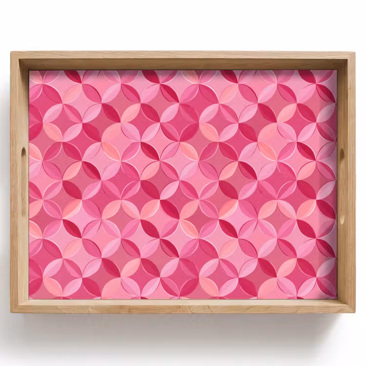 Tray - Geometric - Mosaic - Modern - Pink — 1