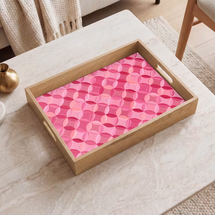 Tray - Geometric - Mosaic - Modern - Pink — 2