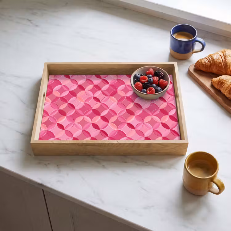 Tray - Geometric - Mosaic - Modern - Pink — 3