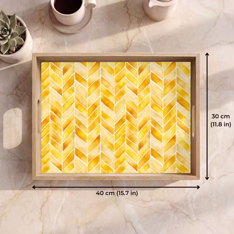 Tray - Herringbone - Watercolor - Patterns - Golden Yellow — 7