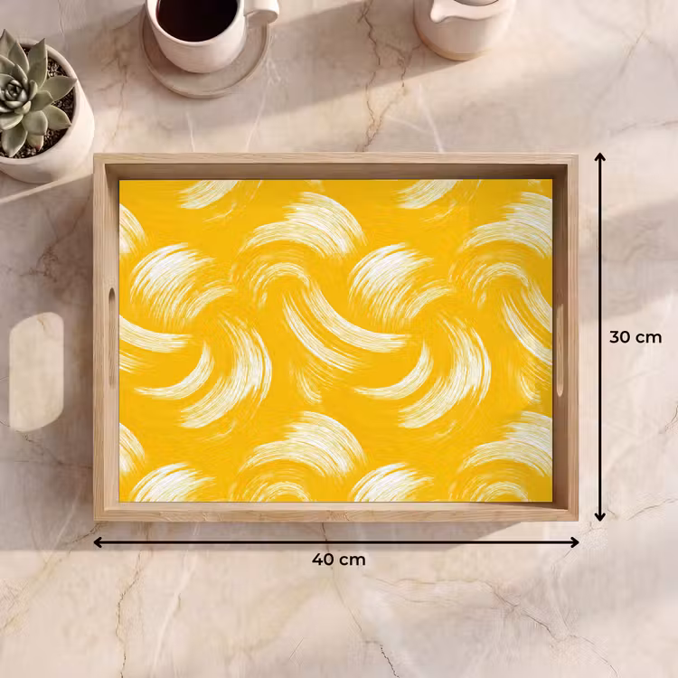 Tray - Paint Strokes - Abstract - Dynamic - Yellow — 8