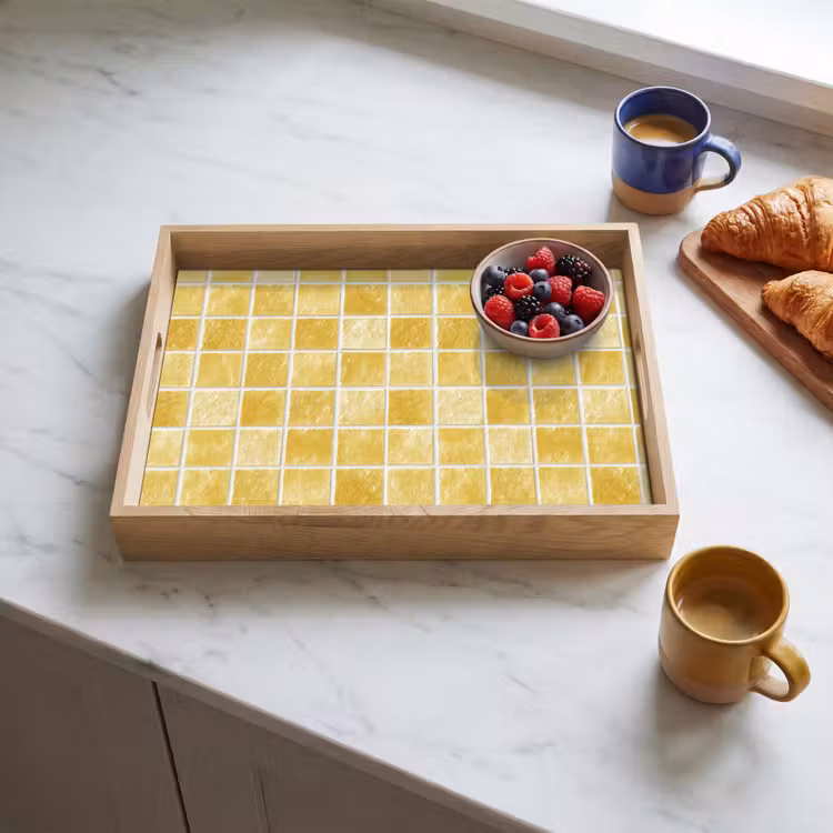 Tray - Tiles - Mosaic - Texture - Golden Yellow — 3