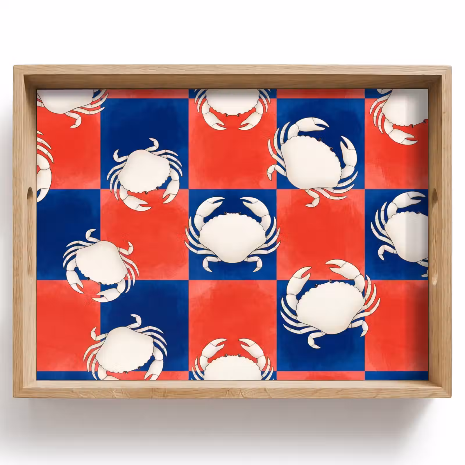 Tray - Pattern - Marine Life - Red - Blue - Abstract — 1