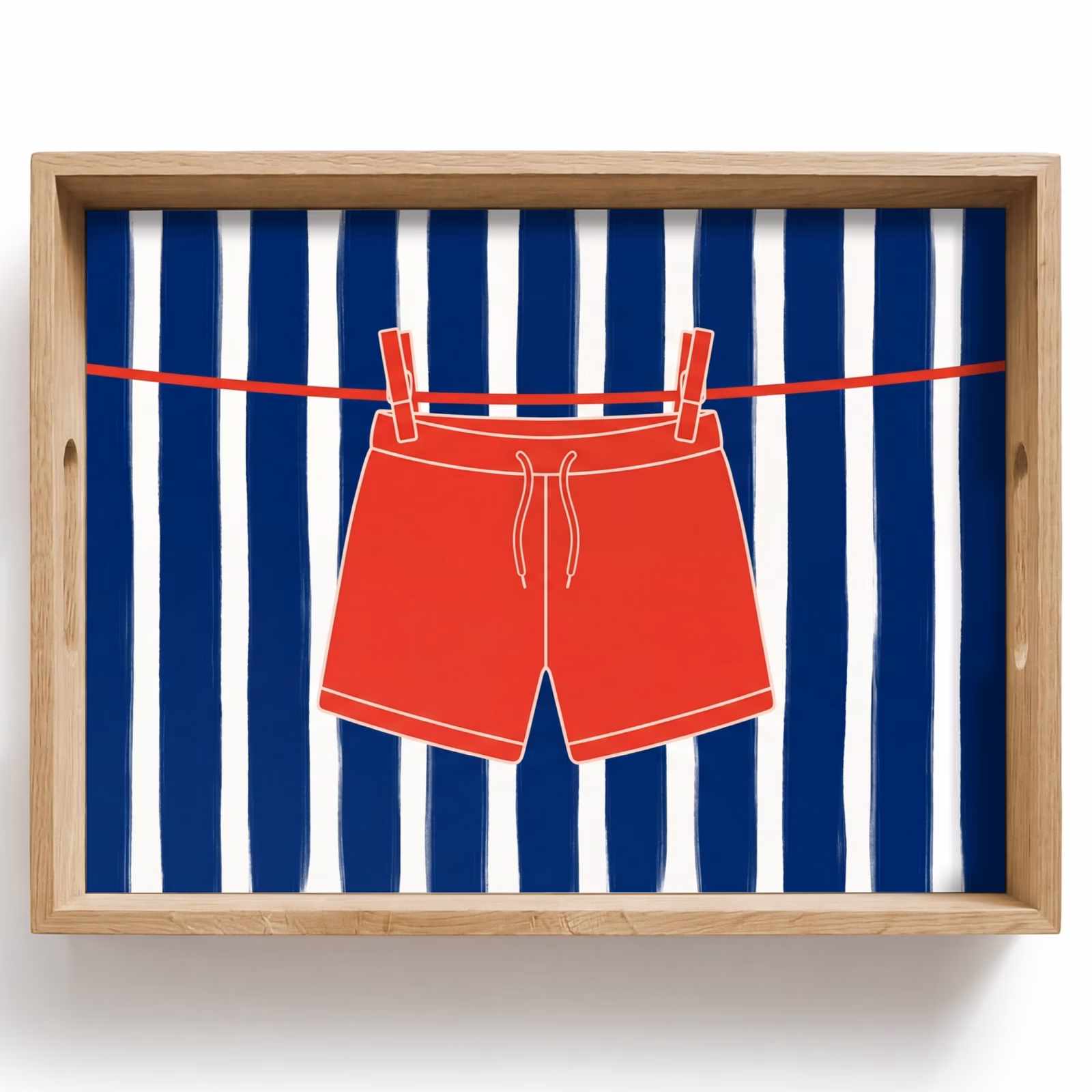 Tray - Shorts - Clothesline - Summer - Illustration - Red — 1