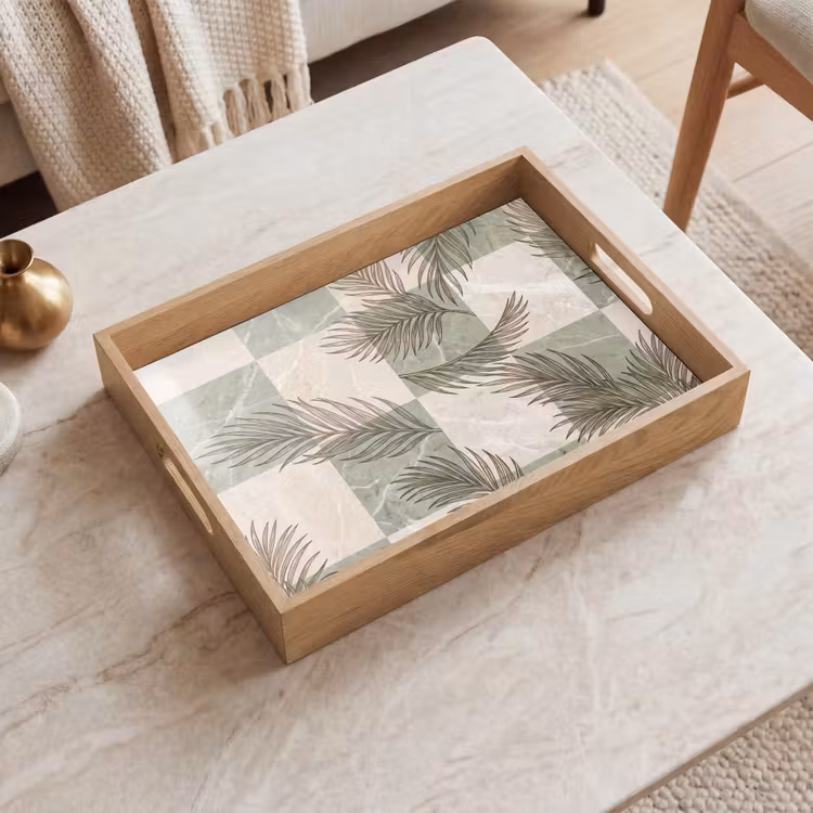 Tray - Plants - Leaves - Marble - Modern - Green — 2