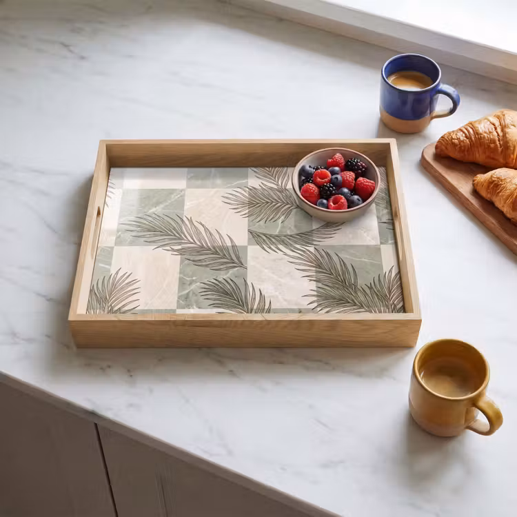 Tray - Plants - Leaves - Marble - Modern - Green — 3