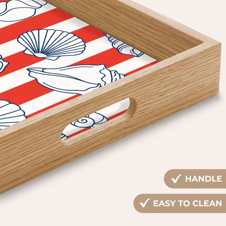 Tray - Shell - Sea Creatures - Summer - Illustration - Red - Blue — 9