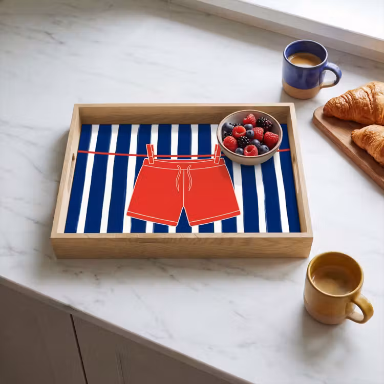Tray - Shorts - Clothesline - Summer - Illustration - Red — 3
