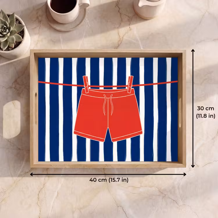 Tray - Shorts - Clothesline - Summer - Illustration - Red — 7