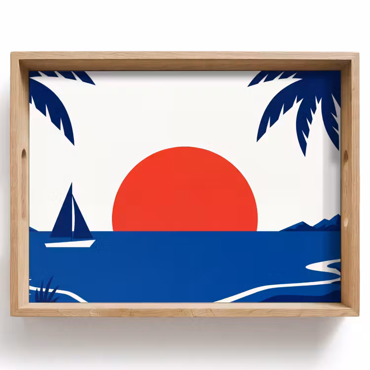 Tray - Sunset - Sea - Palm Tree - Tropical - Modern — 1