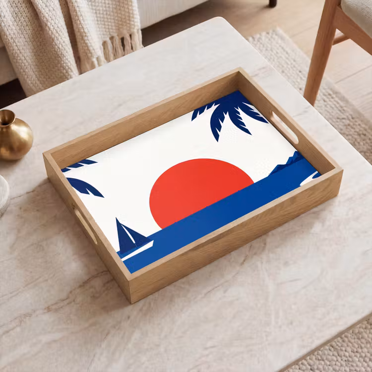 Tray - Sunset - Sea - Palm Tree - Tropical - Modern — 2
