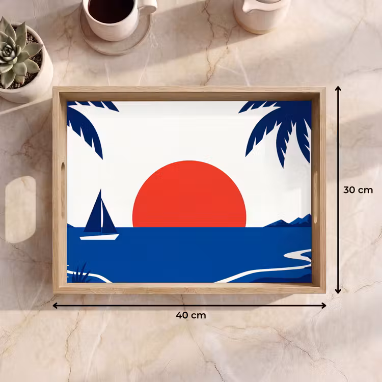 Tray - Sunset - Sea - Palm Tree - Tropical - Modern — 8