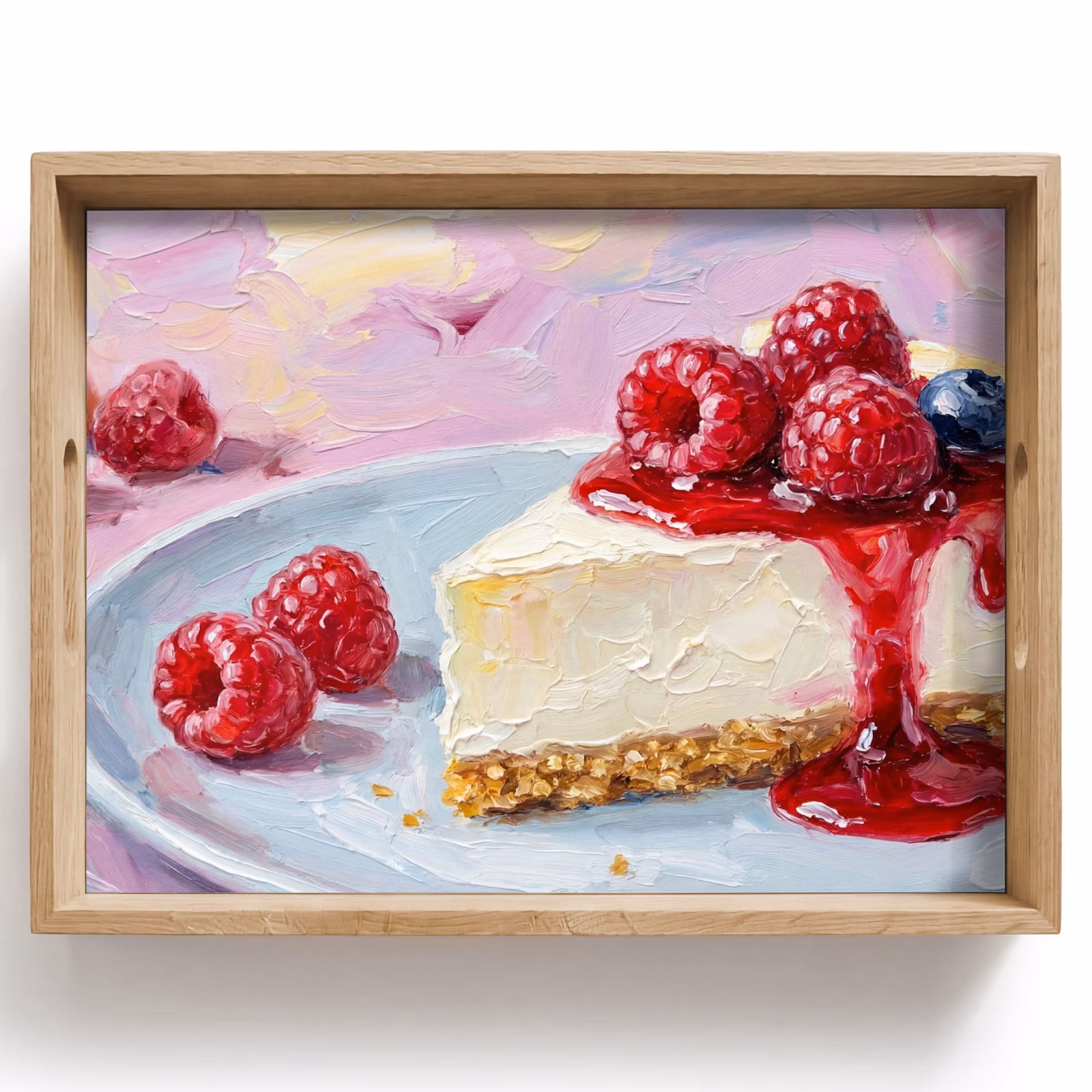 Tray - Food - Cheesecake - Berries - Abstract - Pink — 1