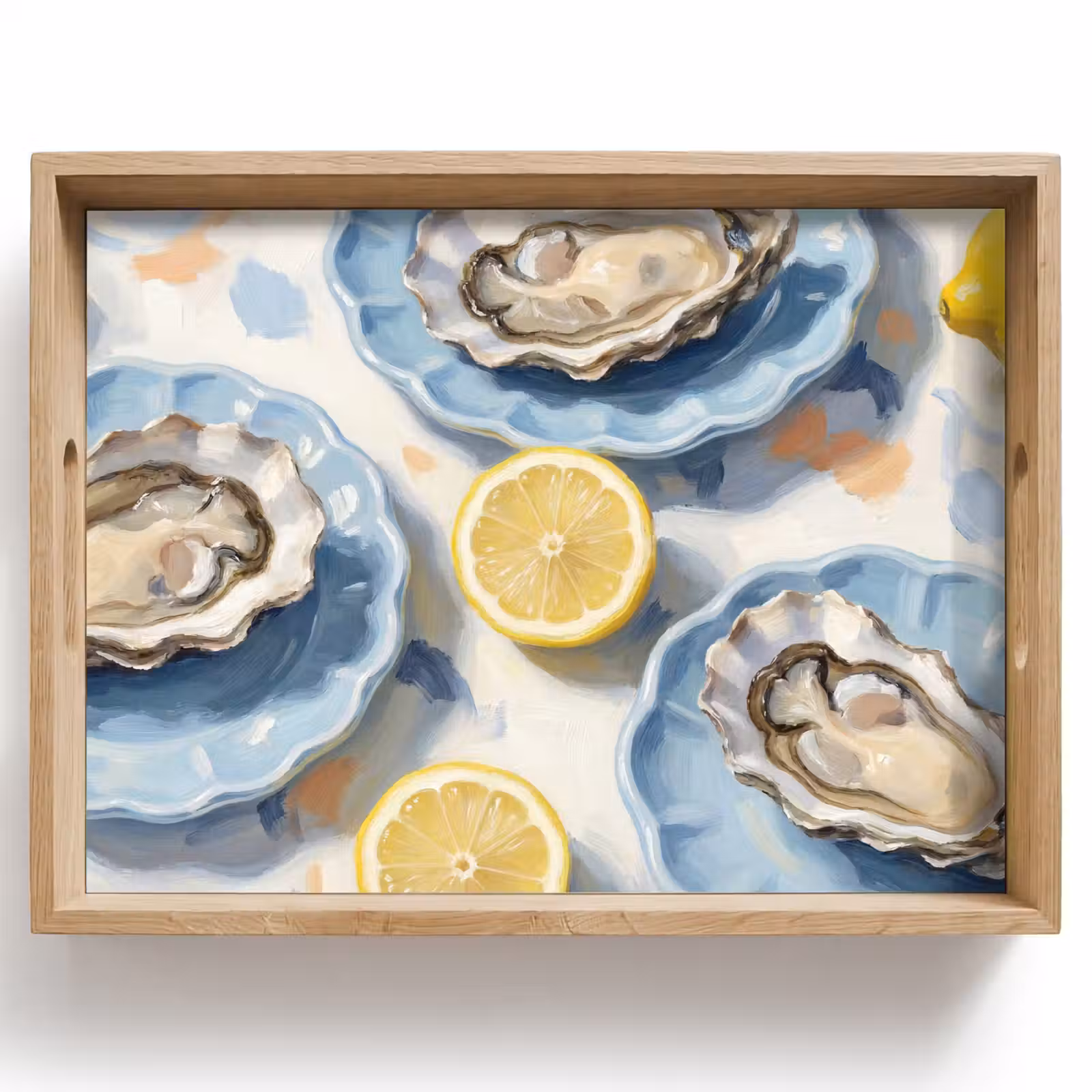 Tray - Food - Oysters - Lemons - Modern - Yellow — 1