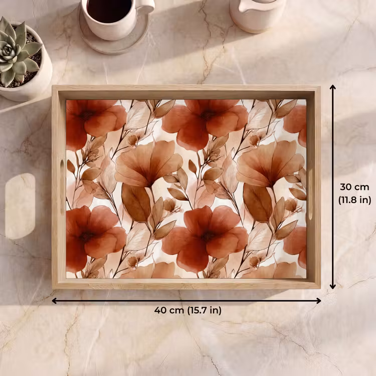 Tray - Flowers - Watercolor - Botanical - Terracotta — 7