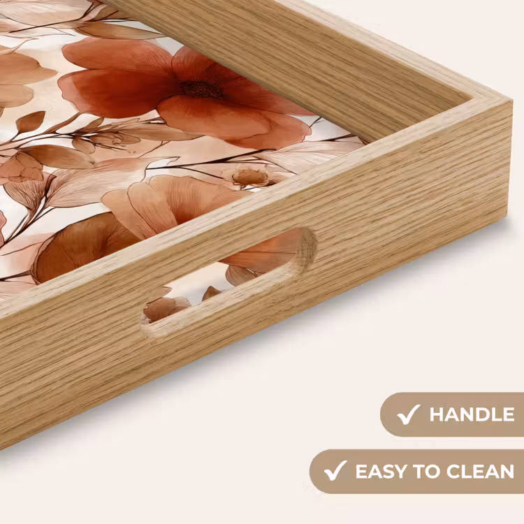 Tray - Flowers - Watercolor - Botanical - Terracotta — 9