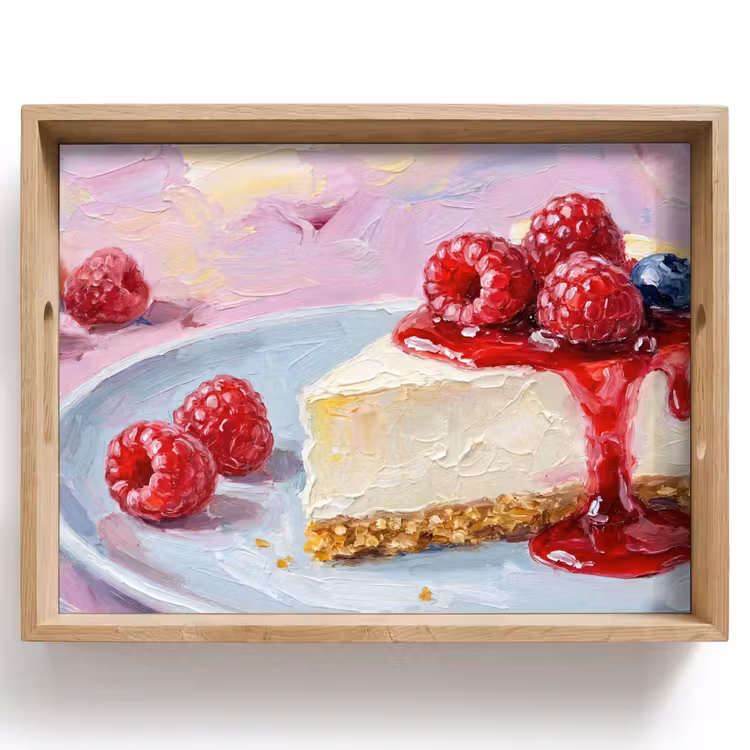 Tray - Food - Cheesecake - Berries - Abstract - Pink — 1