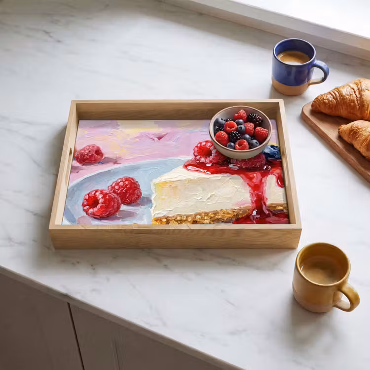 Tray - Food - Cheesecake - Berries - Abstract - Pink — 3